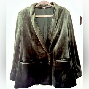 Rich Green Velvet Blazer